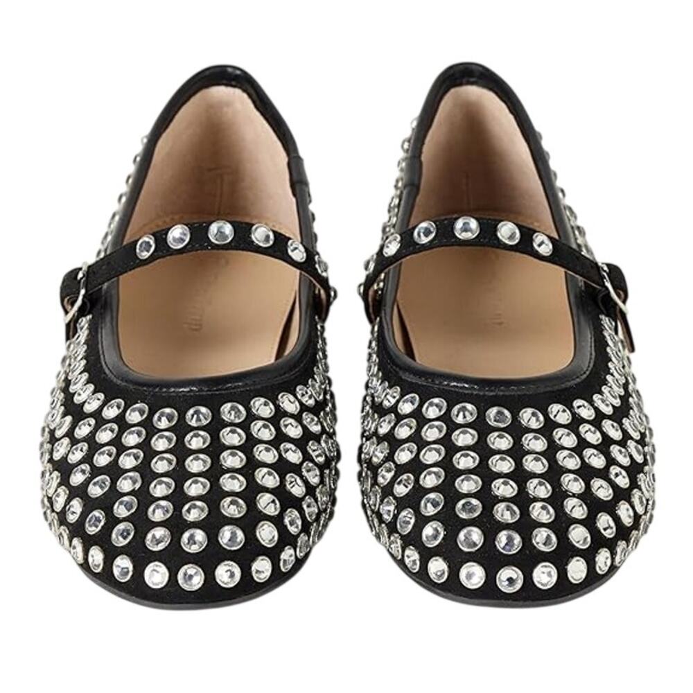 BRAND NEW ~ NWT ~ The Drop Black Studded Katy Mary Jane Flat ~ Women's 6 1/2 - Picture 3 of 6